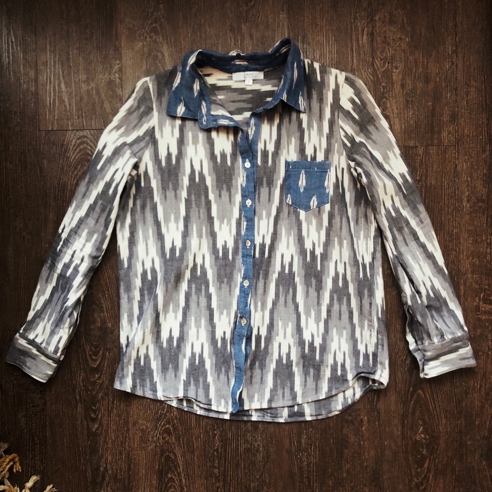 DREW Tribal Pocketed Button Down, S